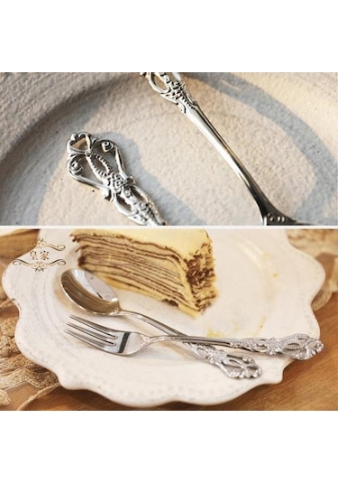 Altın Rölyef Desen Kahve Kaşığı Paslanmaya Dayanıklı Paslanmaz Çelik Okul Kantini Tatlı K Restoran 2