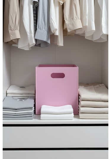 Çok Amaçlı Kullanım %100 Keçe Organizer Sepet Çocuk Odası Dolap Içi Organizer Pembe