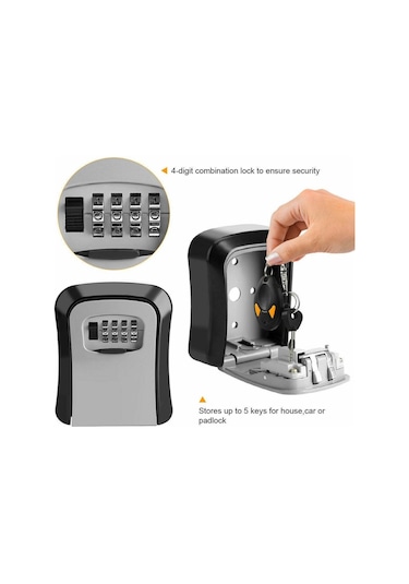 Mühlen Şifreli Çelik Kasa Key 3 Anahtar Kasası Kutusu Anahtarlık