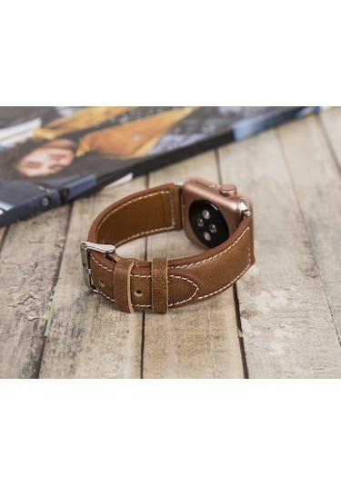 Plm Apple Watch Uyumlu Deri Kordon 42-44-45mm Nm4-as2 Taba Diğer