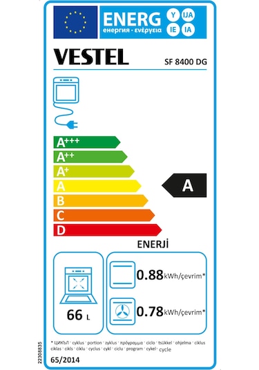 Vestel SF 8400 DG 66 LT Ocaklı Solo Fırın