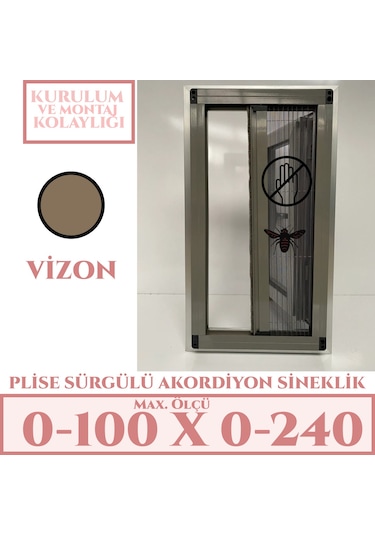 Plise Akordiyon Sineklik En:0-100 X Boy:0-240 Tüm Kapı Çeşitleri