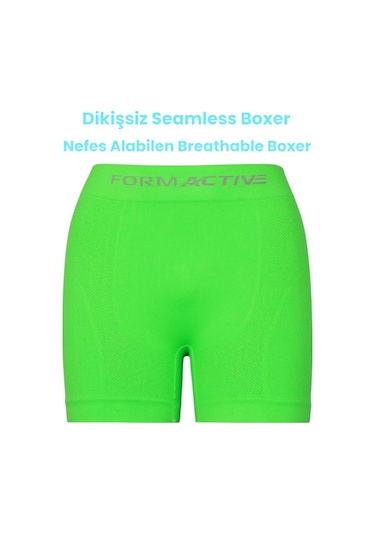 Uniquetrenders Erkek Dikişsiz/seamless Nefes Alabilen Boxer Neon Yeşil