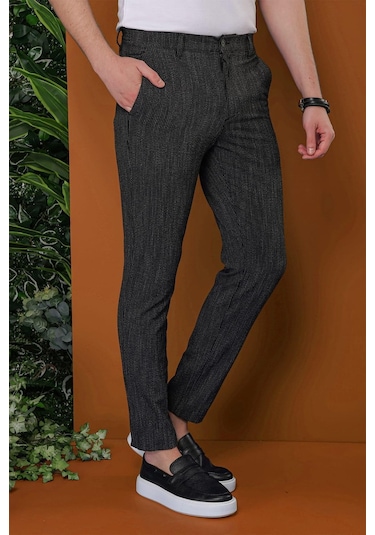 Efor P 1113 Slim Fit Siyah Spor Pantolon Siyah