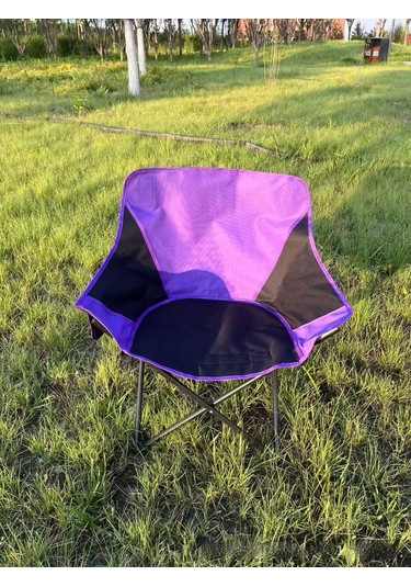 Açık Hava Kamp Sandalyesi Su Geçirmez Taşınabilir Katlanır Ay Sandalyesi Mor