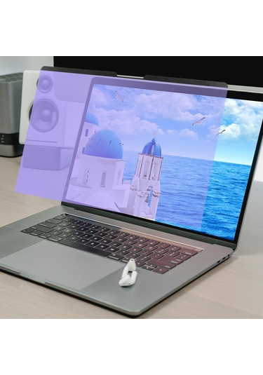 Yuntech01 Macbook Pro 16 İnç İçin Manyetik Tutuşan Mavi Işık Engelleme Filmi - Göz Koruma, Yırtık Ve Parlaklık Engelleme Özellikli Pet Ekran Koruyucu