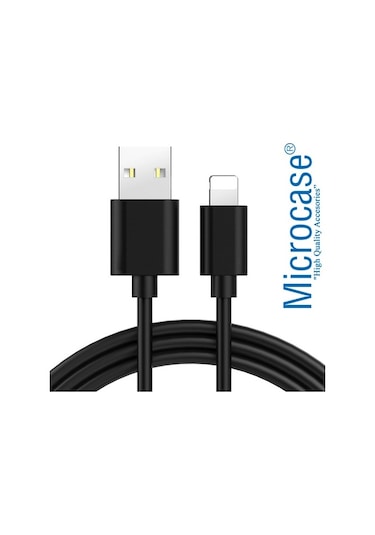 Microcase Apple Uyumlu iPhone iPad Lightning Usb Şarj Ve Data Kablosu 3 Metre Siyah