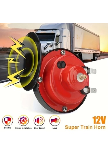 Meridiangoods Red1pc Motosiklet Salyangoz Kornası Yüksek Sesli Araç Kornası Modifiye