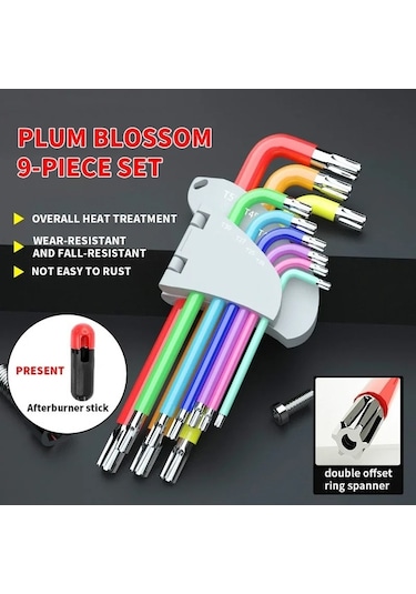 Tongxida 9 Parça Kollu Crv Çelik Somun Anahtarı Seti - Renkli, Anti-korozif, Çok Amaçlı Profesyonel Kullanım