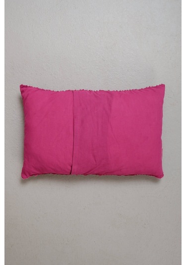 Peraluna Foam Pıllow Şifon Şerit Triko Yastık Kılıfı 60x40 Cm Fuşya - Fuşya
