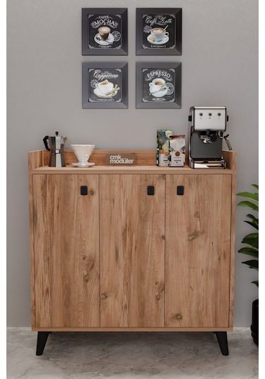 Milan Kahve Köşesi Çok Amaçlı Mutfak Dolabı Kiler Erzak Dolabı Atlantik Çam