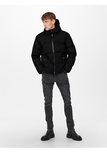 Only & Sons Onsmarshall Life Down Jacket Otw Erkek Mont-25612 Siyah