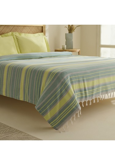 Karaca Home Lynora Çift Kişilik Peştamal Pike Takımı Haki Haki