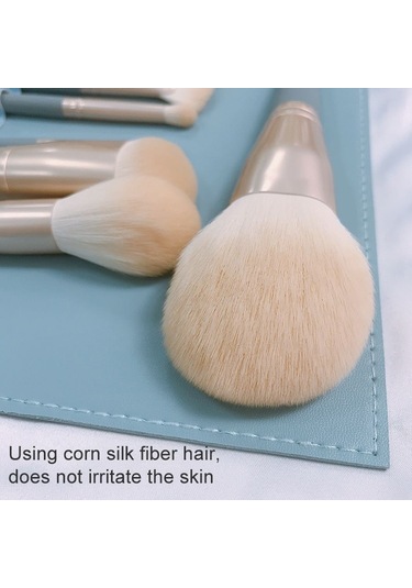 Sones 10 Adet / Set Makyaj Fırçası Mısır İpeği Elyaf Saç Gevşek Pudra Fırçası Yüz Ve Göz Makyaj Fırçası, Stil: Yeşil Silindirli