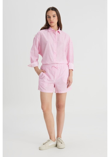 Lee Loose Fit Rahat Kesim Normal Bel %100 Pamuk Pembe Şort Pembe