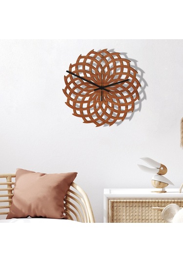 Homyl Duvar Asılı İzle Ahşap 3d Saati Oturma Odası Okul Otel Çiçek