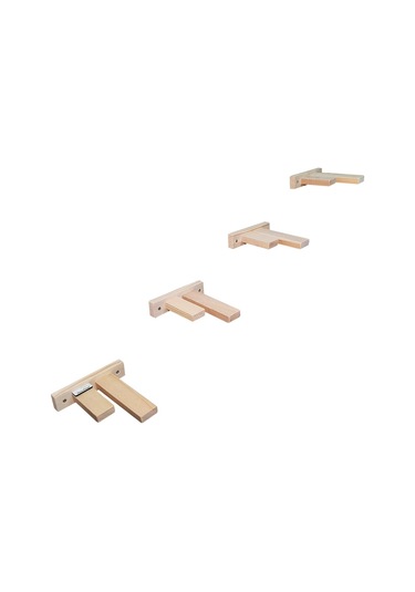 Doğal ahşap çift basamaklı kedi merdiveni kedi köprüsü duvar 5li