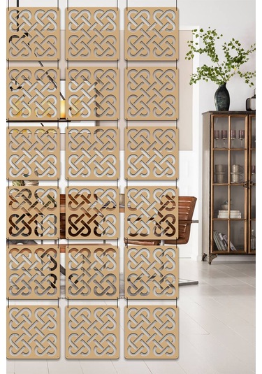 Artavessa 12 Parça Oda Bölücü Seperatör Mdf Paneller - Model 4 (Bej)
