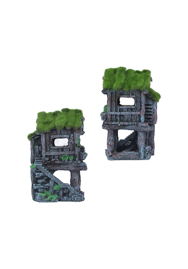 Maiyame Akvaryum Reçine Pavyonu Süslemeleri Canlı Gerçekçi Detaylar Güvenli Reçine Balık Tankı Pavyonu Dekorasyon İçin Peyzaj 30