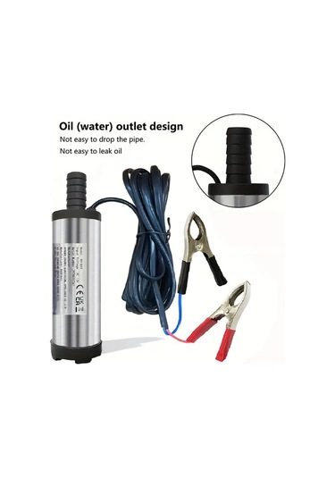 Honeybeeshop Taşınabilir 12v Paslanmaz Çelik Dalgıç Pompa Dizel Kerosen Su İçin Hafif Kolay Kurulum 3m Tel