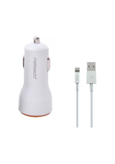 Nettech Nt-13 5w 2 Çıkışlı Lightning Kablo + Araç Şarj Aleti