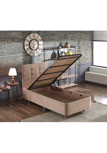 Nironyatak Niron Queen 80X180 Cm Tek Kişilik Pedli Yatak Seti - Sütlü Kahve