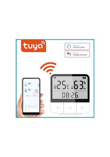 Jms Tuya Wifi Akıllı Sıcaklık Nem Sensörleri Saat Tarih Hafta Ekranı Akıllı Ev Ofis