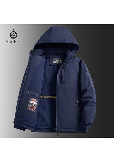 Polar Astarlı Ceket, Kalın Ceket Lacivert