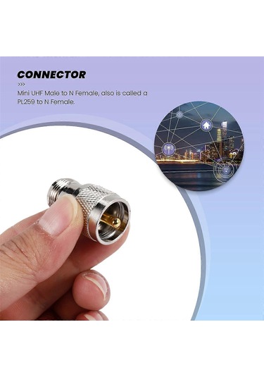Uhf Erkek Pl259 - N Dişi M/f Düz Koaksiyel Adaptör