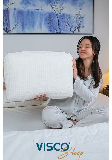 Visco Yastık Doğal Viskon Kılıf Ergonomik Yastık 60 x 40 x 15 CM