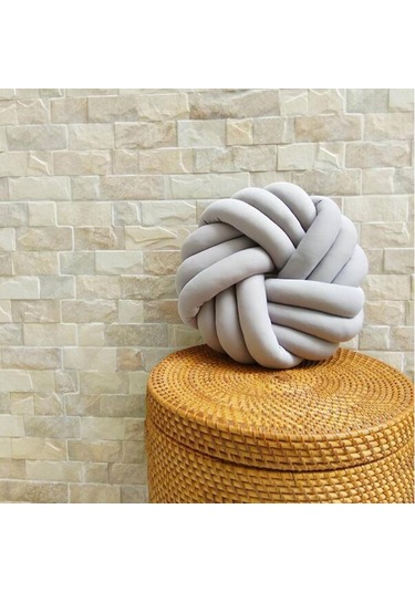 Suntek 4 Renk Peluş Dekoratif Kırlent Yumuşak Arka Koltuk Gri Gri