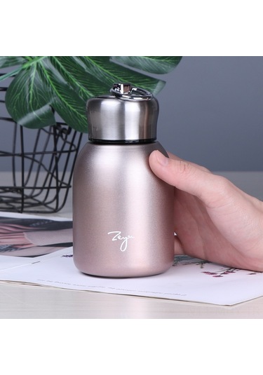 Monyee 300ml Pembe Altın Paslanmaz Çelik Büyük Kumluca Termos Bardak, Öğrenci Spor İçin Taşınabilir, Ev Kullanıma Uygun, Hediye Kaliteli Gül Altını