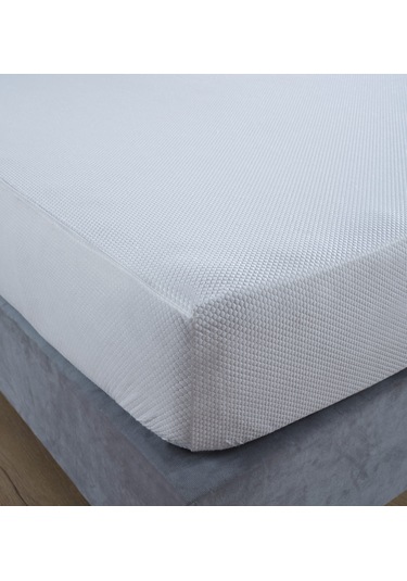 Fitted Full Kenar Su Sıvı Geçirmez Yatak Koruyucu Alez 100x200 / 120x200 / 160x200 / 180x200 Cm Beyaz