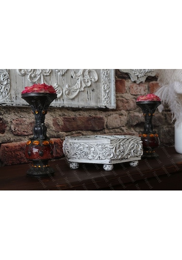 Neiwel Vintage Mercan Eskitme Beyaz Kutu
