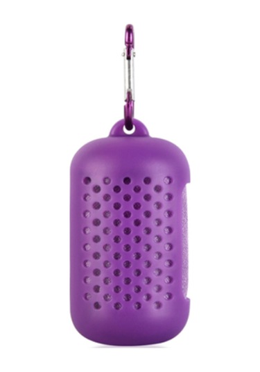 Xiyyadms Spor Ve Seyahat Için Serinletici Mikrofiber Hızlı Kuruyan Havlu Silikon Kılıflı Mor 30x90 Cm Yeni Set Çok Renkli