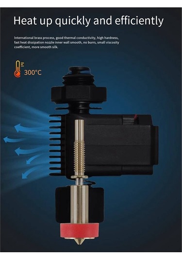 Gatherco E3d Revo Entegre Pirinç Nozul Boğazı Dıy Kiti İçin 3d Baskı Sıcak Uçlu Ekstruder Ekstruder Kafası