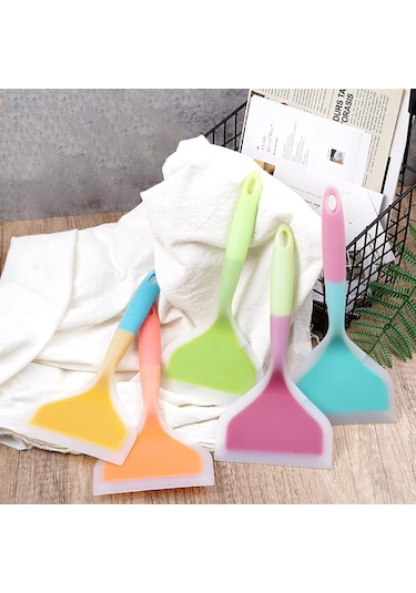 Pembe 1 Adet Silikon Spatula Mutfak Eşyaları Sığır Eti Yumurta Mutfak Kazıyıcı Geniş Pizza Pişirme Aracı Kürek Yapışmaz Spatula Pişirme Gereçleri