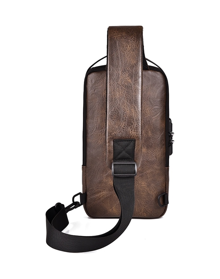 Sones Weıxıer X318 Tek Omuzlu Çapraz Askılı Erkek Su Geçirmez Hırsızlığa Karşı Küçük Sırt Çantası Koyu Kahverengi