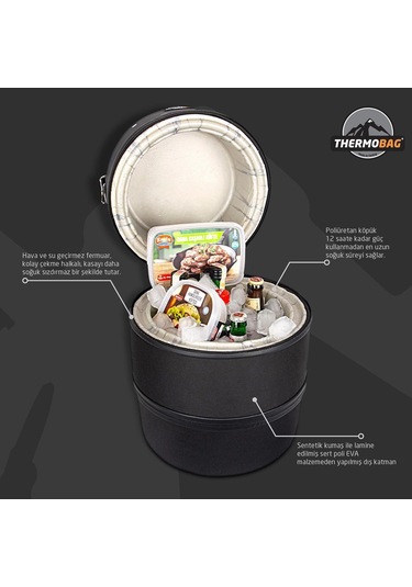 Thermobag Fıçı Tipi Soğutucu Termos Çanta Buzluk 14 Lt