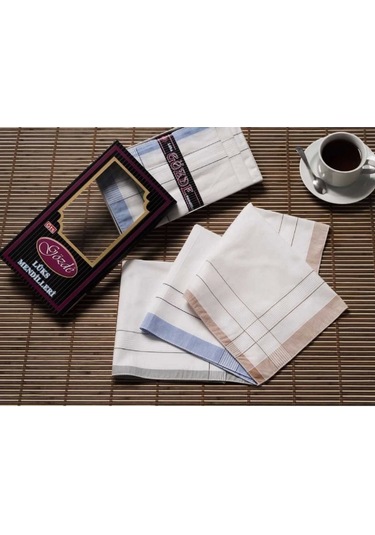 Siyah Kutulu 42x42 Cm 12 Adet Kumaş Mendil-gm 01 Çok Renkli