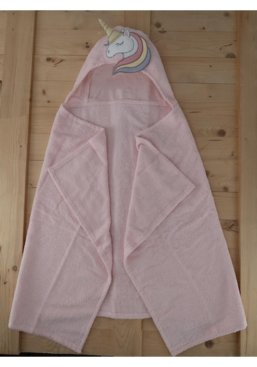 Pamuklu Unicorn Desenli Bebek & Çocuk Kundak Panço Baveno Pembe