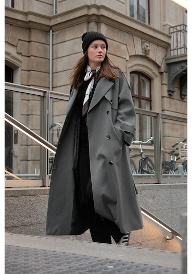 Manuka Premium Oversize Trençkot Gri