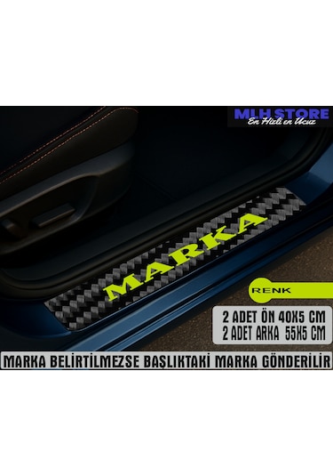 Citroën Dispatch İle Uyumlu 4 Adet Karbon Kapı Eşiği Koruma