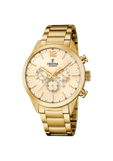 Festına F20633/4 Tımeless Chronograph Erkek Kol Saati Altın