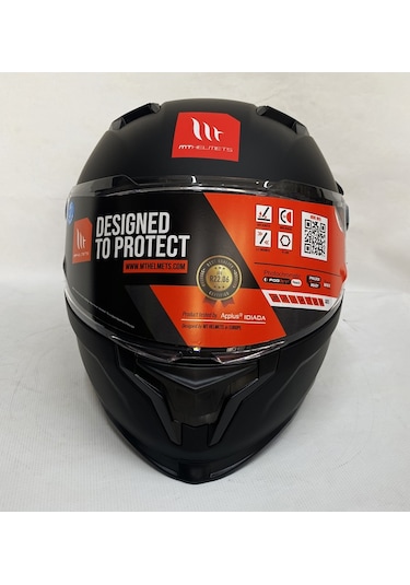 Mt Braker Sv A1 Şefaf Vizörlü İç Güneş Vizörlü Kapalı Motosiklet Kaskı Mat Siyah