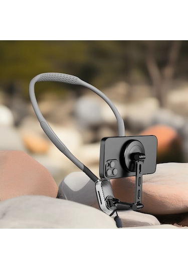 Manyetik Cep Telefonu Tutucu-eller-serbest Boyun Montaj, Birinci Şahıs Perspektif Grey -