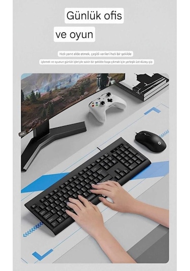 Hp Km100 Kablolu Klavye Mouse Set İngilice Q Optik