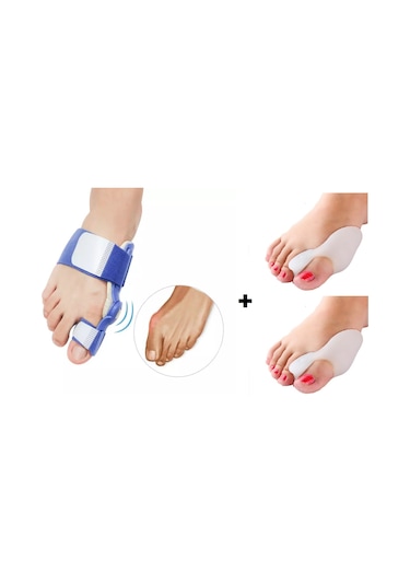 HALLUKS  VALGUS GECE ATELİ MAVİ SİLİKON BUNYON SETİ 2 adet