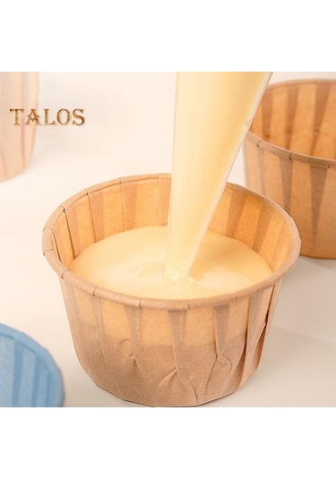 Beyaz 50 Adet Yüksek Sıcaklığa Dayanıklı Kek Kapları Yağlı Kağıt Su Geçirmez Kolay Kalıptan Tek Kullanımlık Gıda Sınıfı Pişirme Kapları