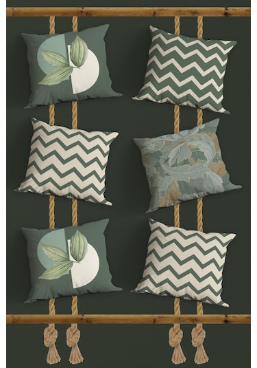 Belle Benoit Baskılı Dekoratif 6'lı Koltuk Kırlent Kılıfı Desen38